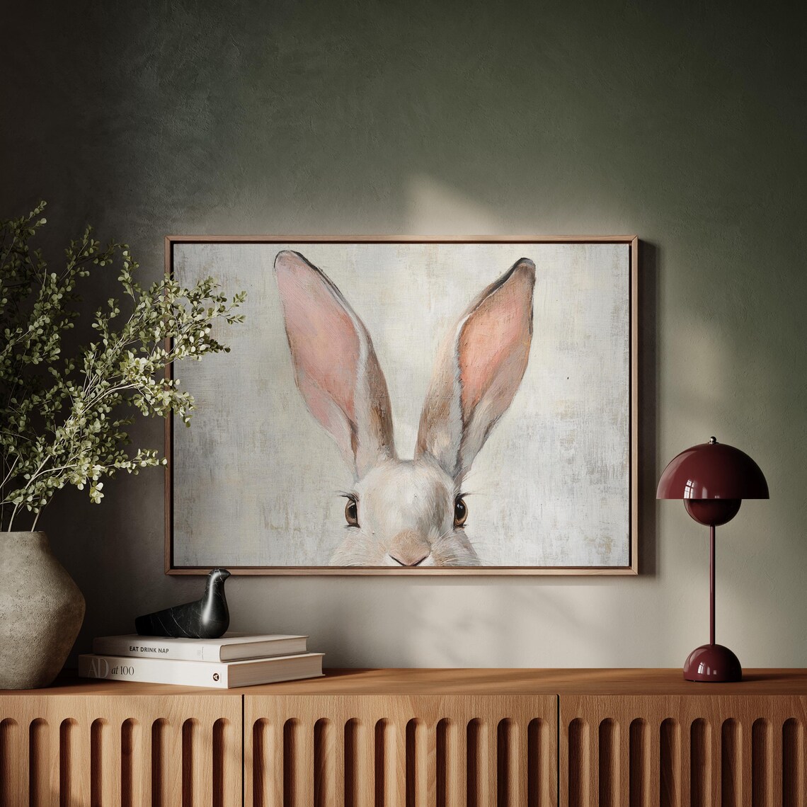 Adorable Bunny Close-Up Art Print, Rustic Rabbit - Image 5