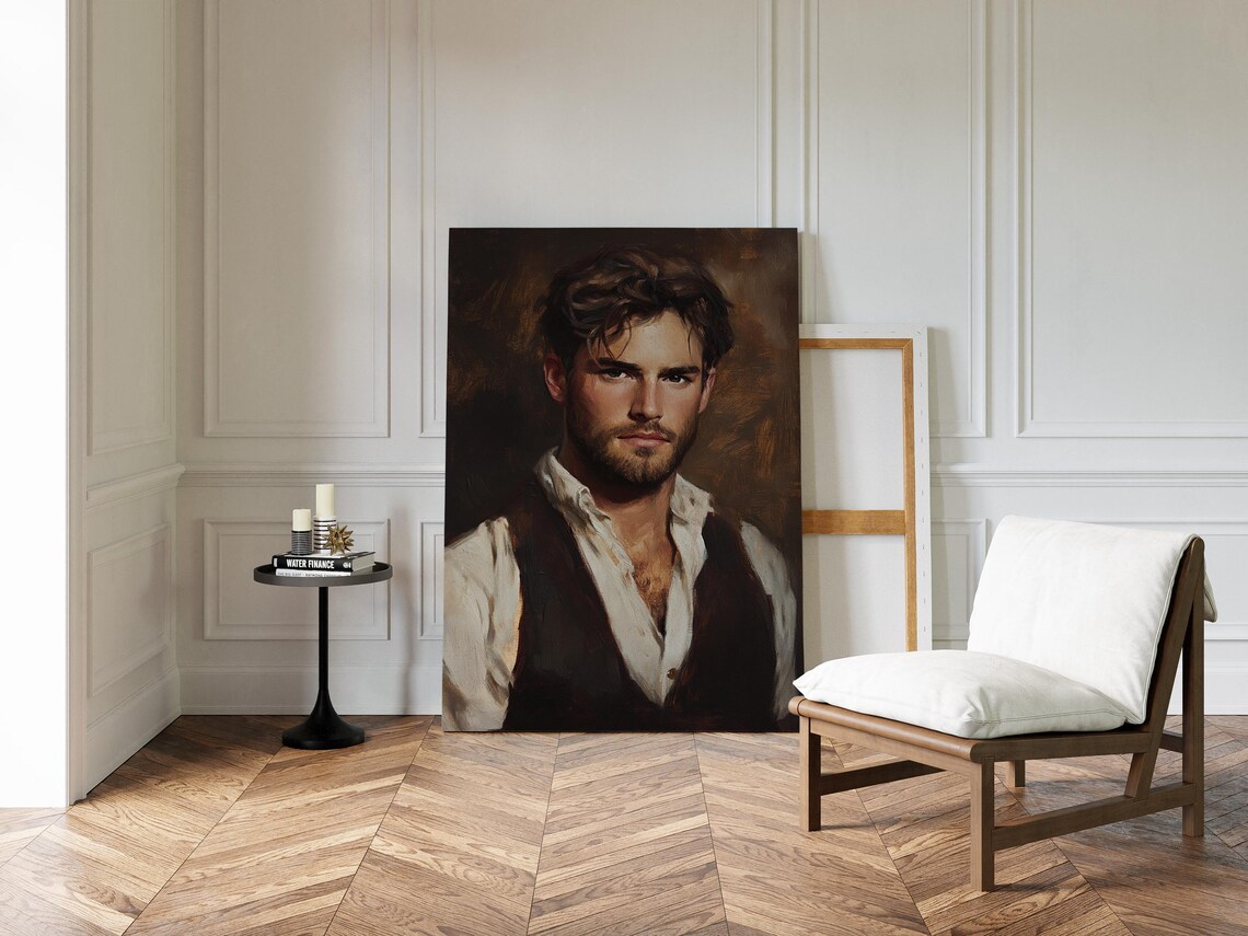 Watercolor Portrait Of Confident Bearded Man Art Print - Image 2