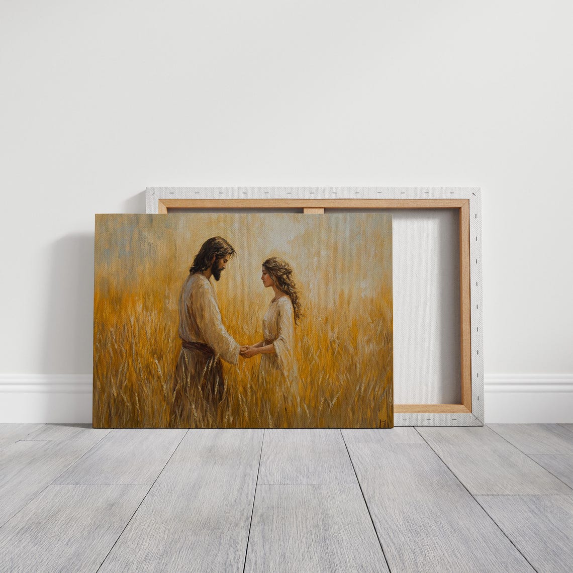 Jesus Holding Hands With A Woman In A Golden Wheat Field Inspirational Christian Art Of Love Faith And Spiritual Connection - Image 7