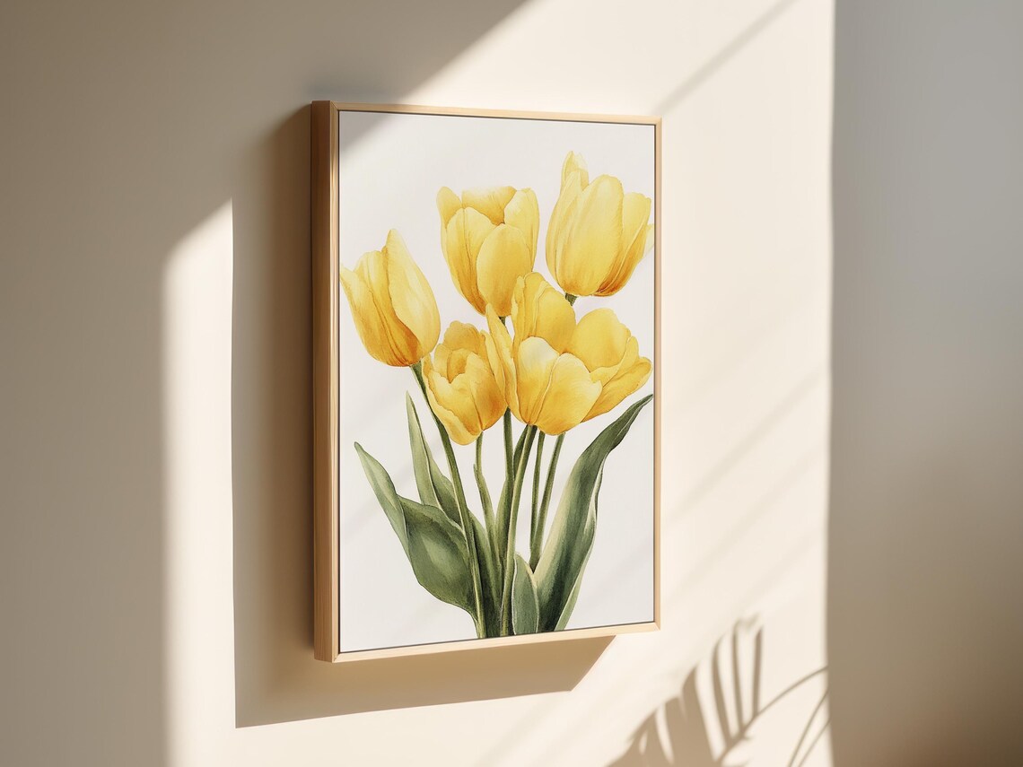Minimalist Yellow Tulips Art Print, Spring Decor - Image 4