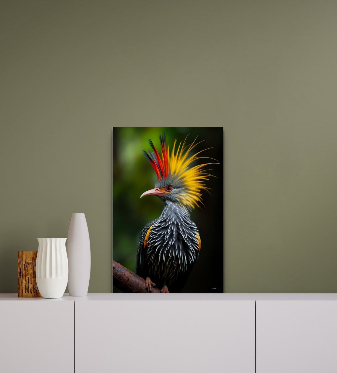 Exotic Crested Bird Colorful Plumage Tropical Wildlife Art Poster - Image 3
