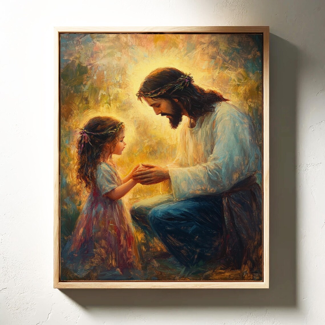 Jesus Kneeling With A Child, Christian Art - Image 3