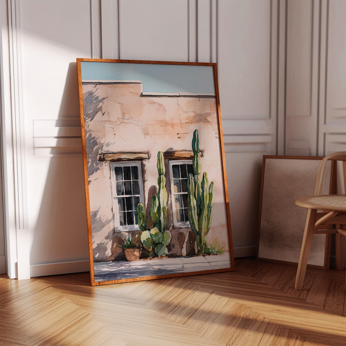 Southwest Cactus Art Print, Rustic Boho Decor