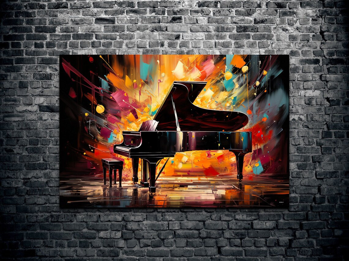 Abstract Piano Art Print, Expressionist Music Art - Image 2