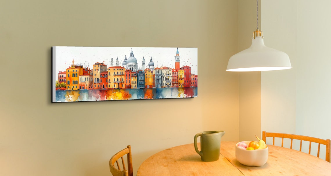 Colorful Venice Italy Landmark Oil Painting Watercolor Wall Art Calming Poster Print Homeoffice Room Decor Gifts - Image 6