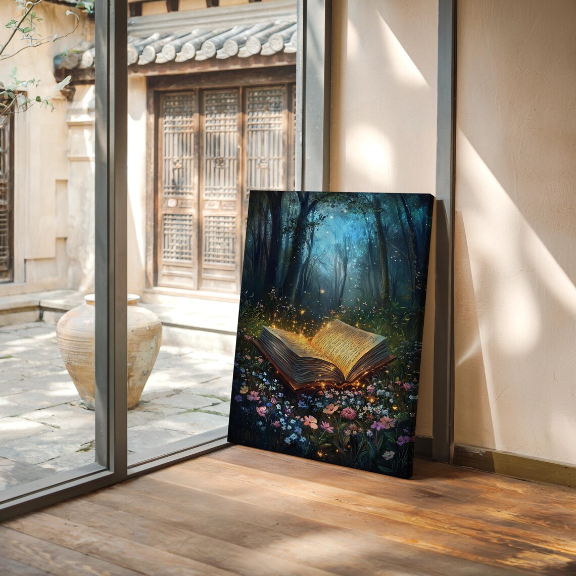 Enchanted Open Book Magical Forest Glow Art Print - Image 7