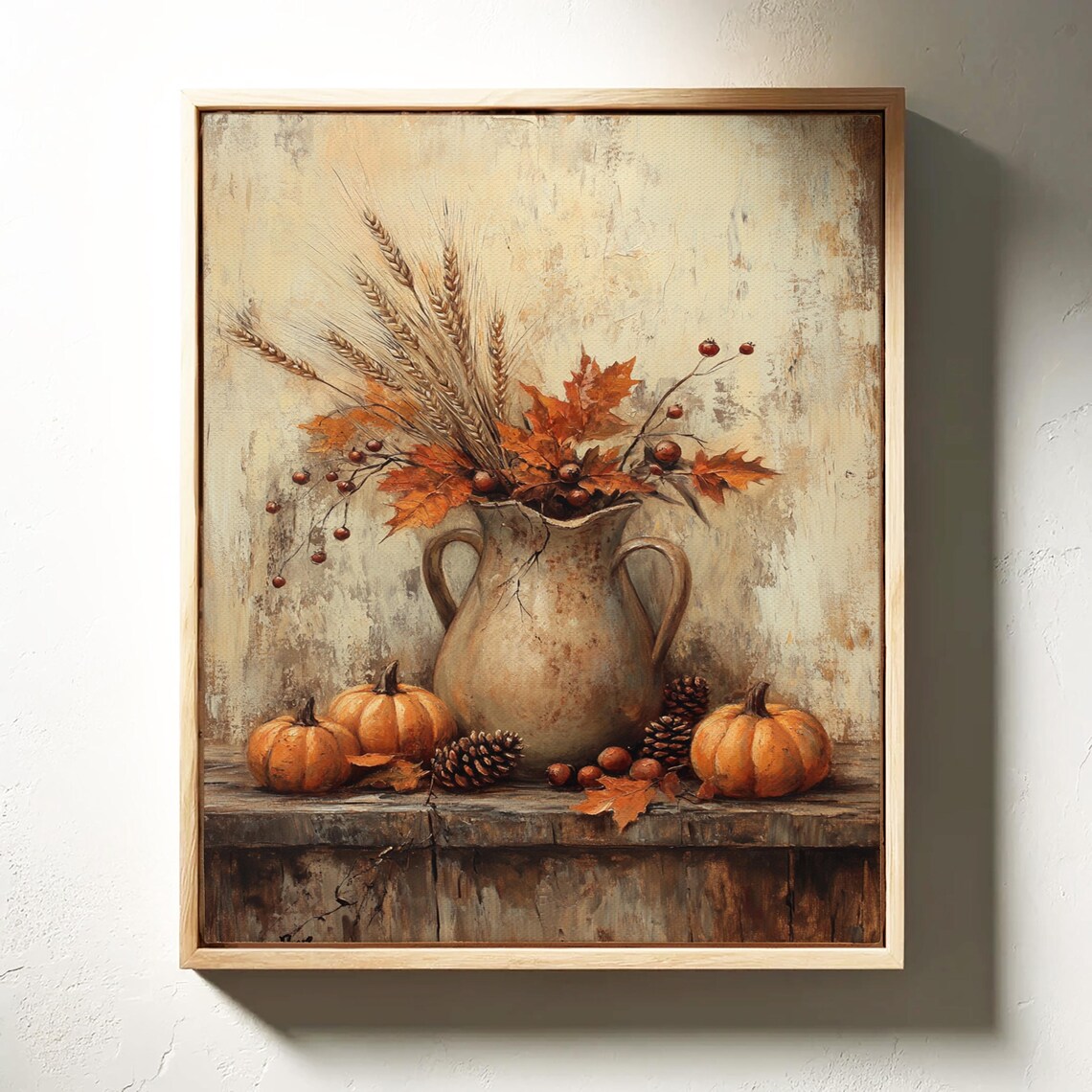 Rustic Fall Vase Art, Farmhouse Thanksgiving Print - Image 3