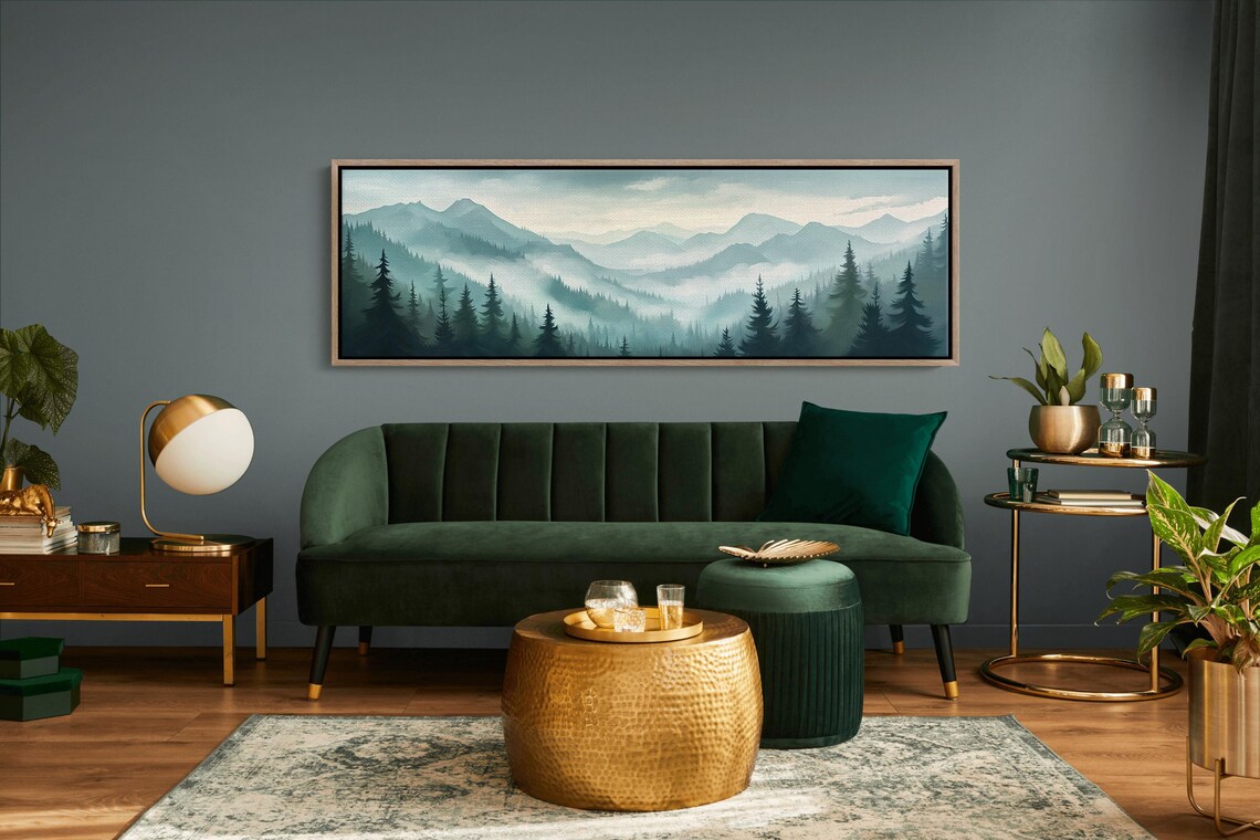 Misty Mountain Pines, Tranquil Forest Landscape - Image 5