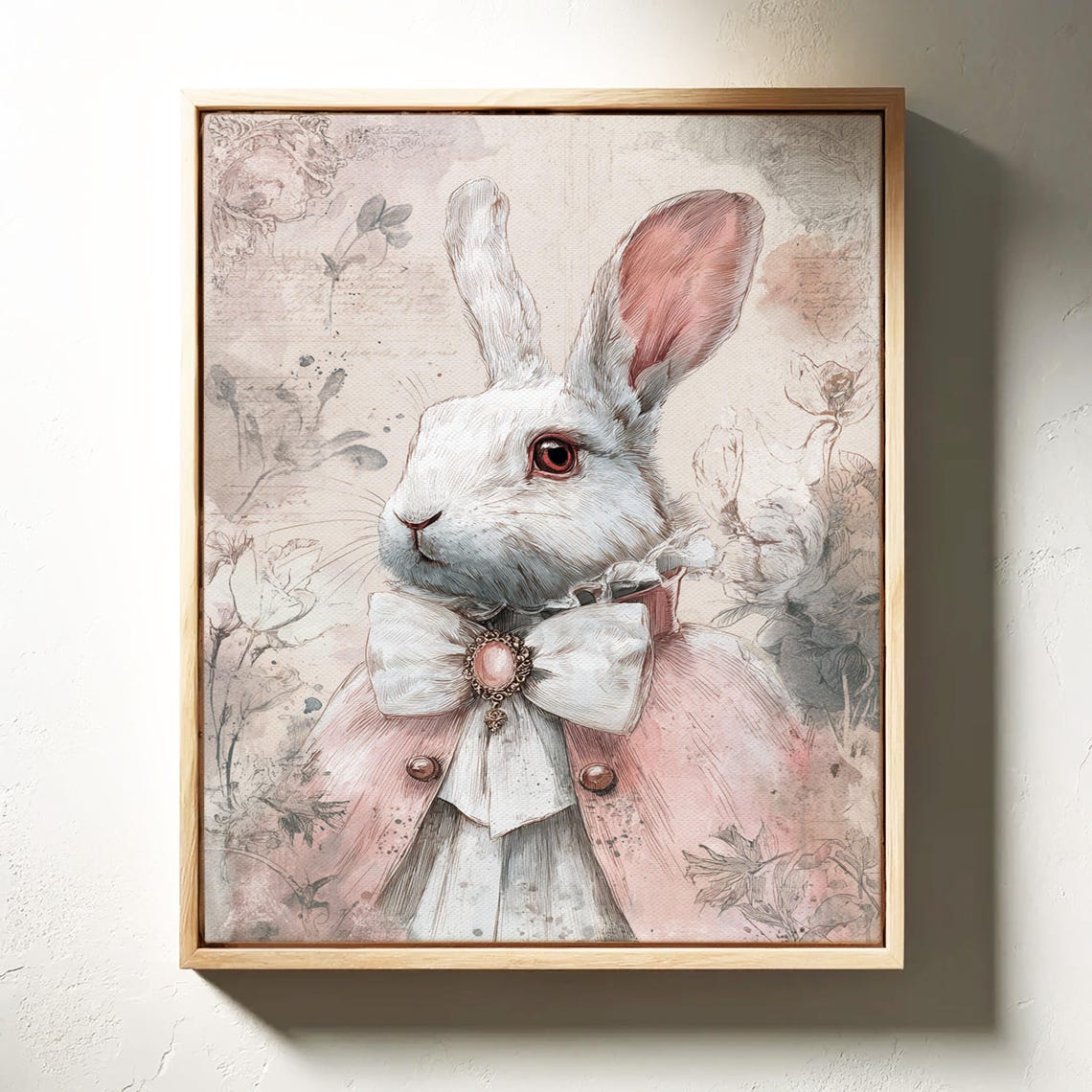 Victorian White Rabbit In Elegant Attire