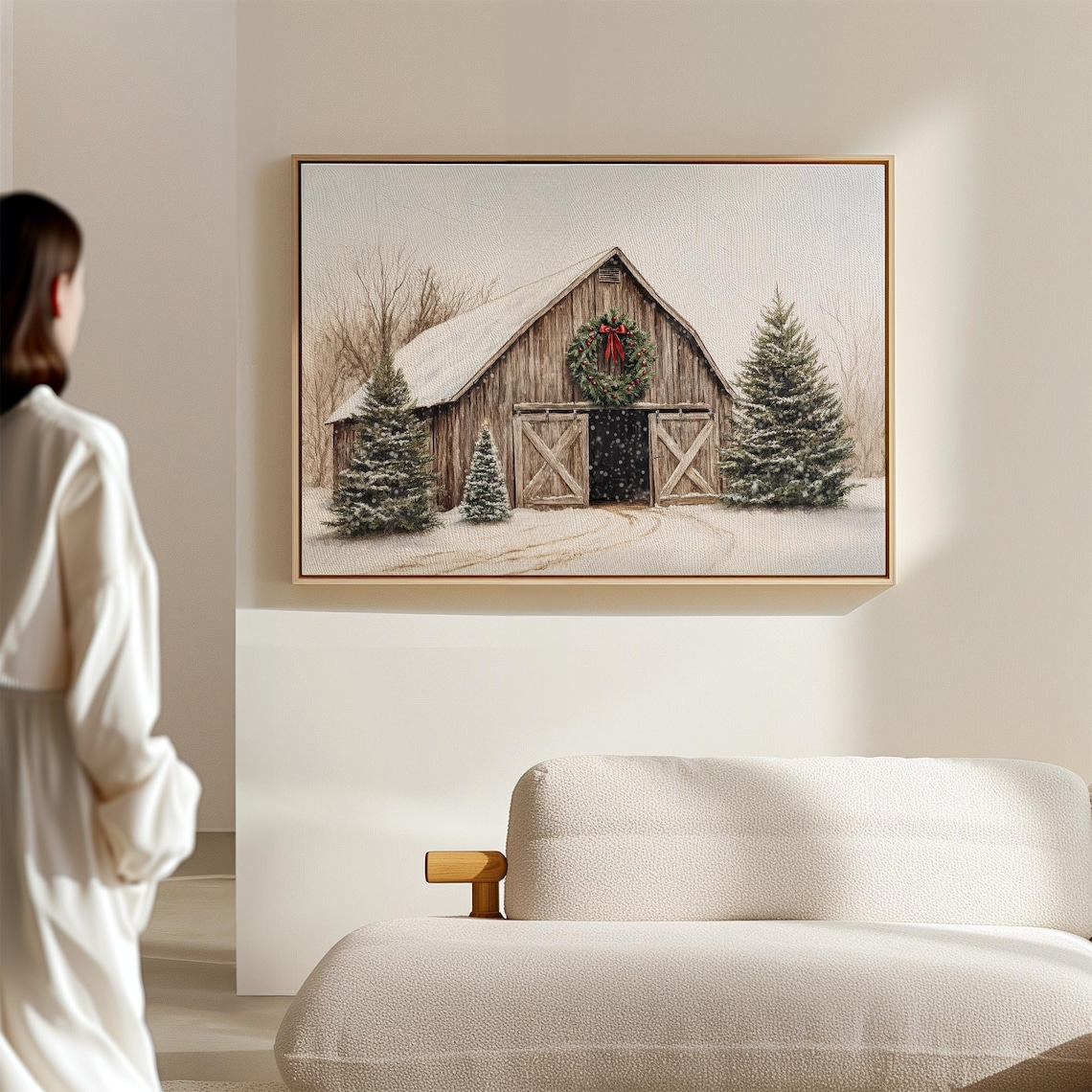 Winter Christmas Time Farmhouse Art Print - Image 6