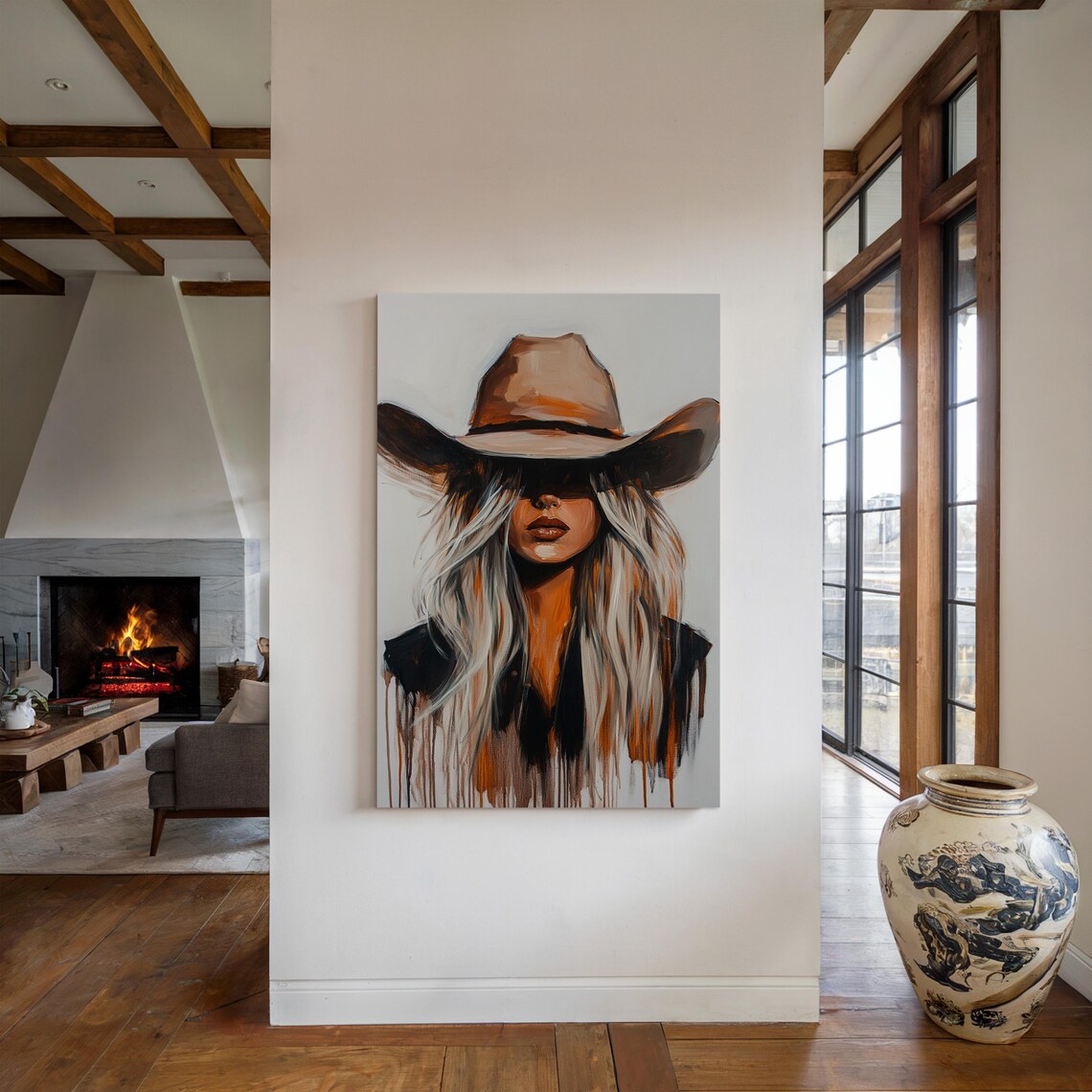 Cowgirl Wall Art, Western Woman Portrait Art Print - Image 4