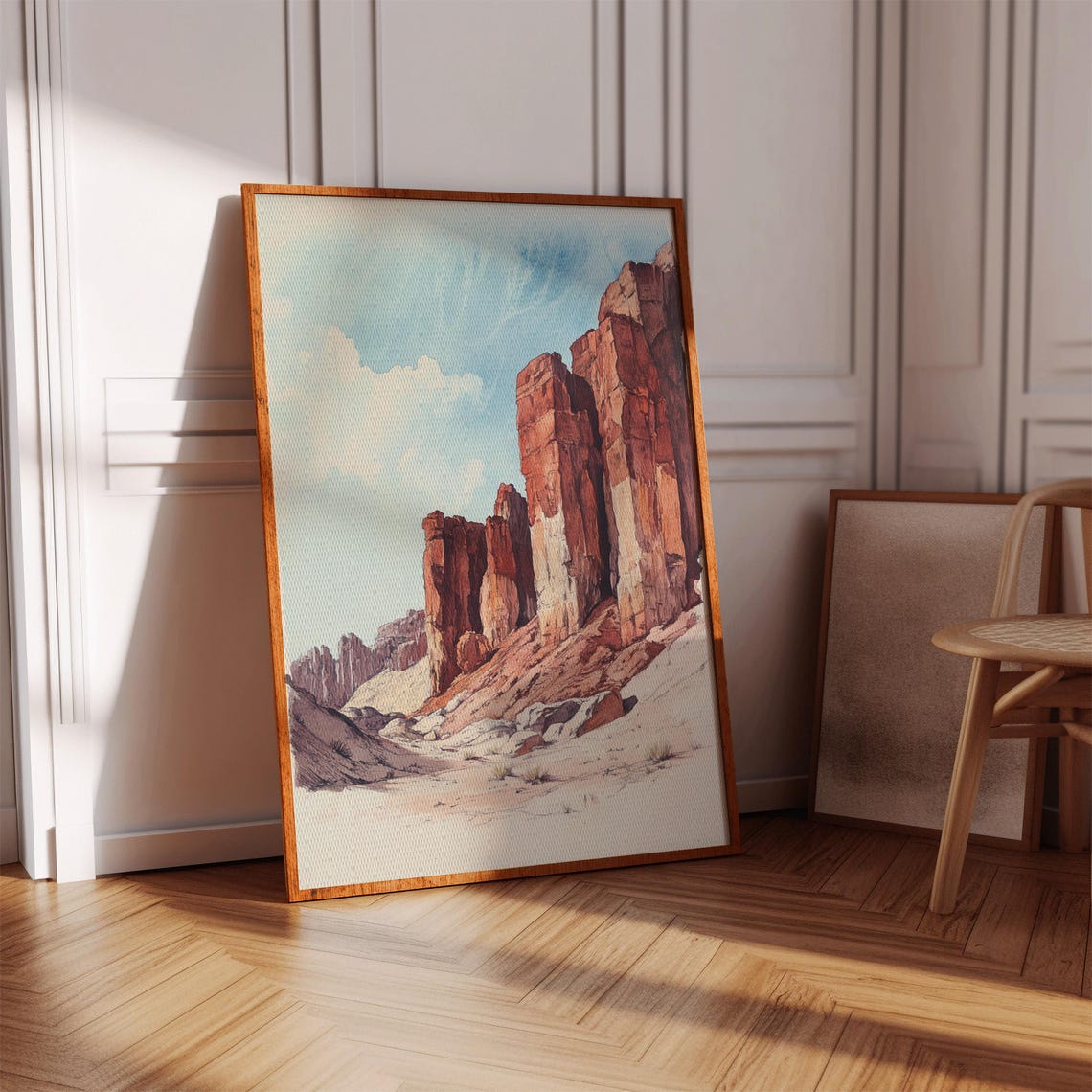 Red Rock Desert Canyon Spires Watercolor Southwest Scene Poster - Image 4