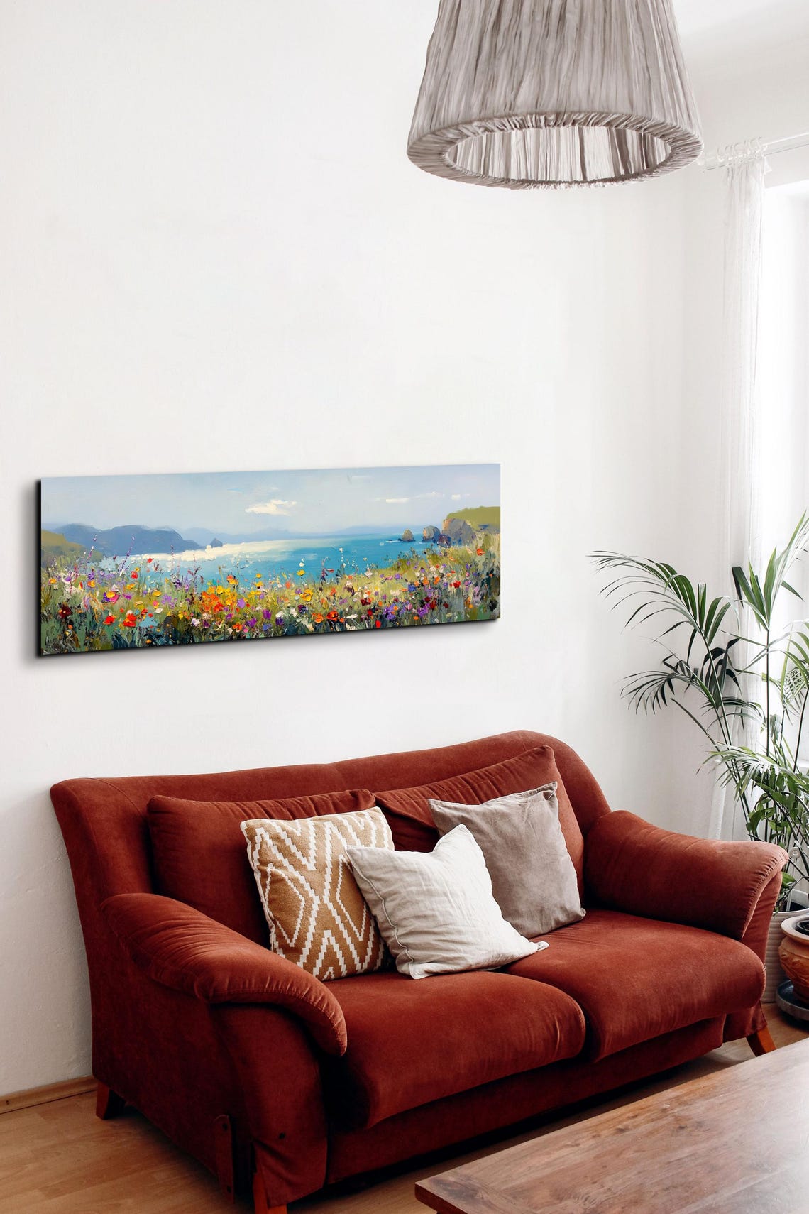 Wildflower Coast Turquoise Ocean Hills Panoramic Landscape Poster - Image 5