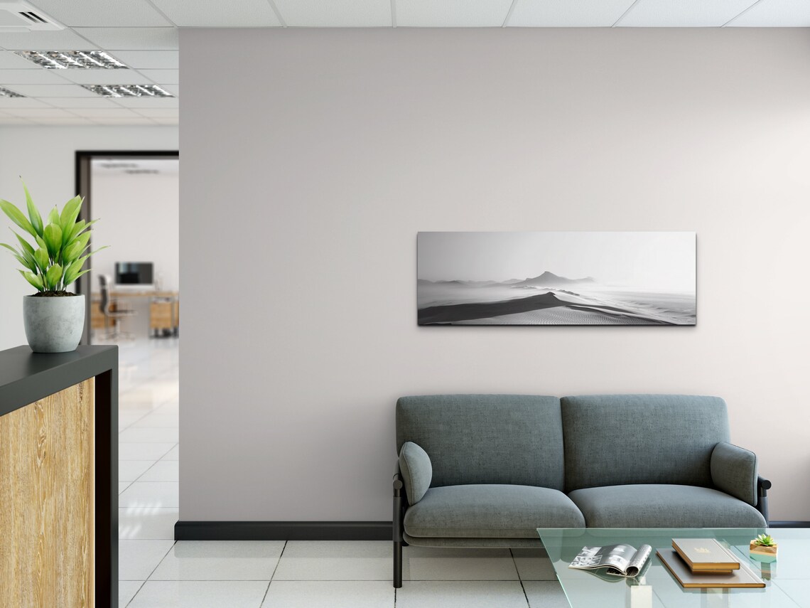 Black And White Desert Sand Dunes Minimalist Nature Art Poster - Image 4