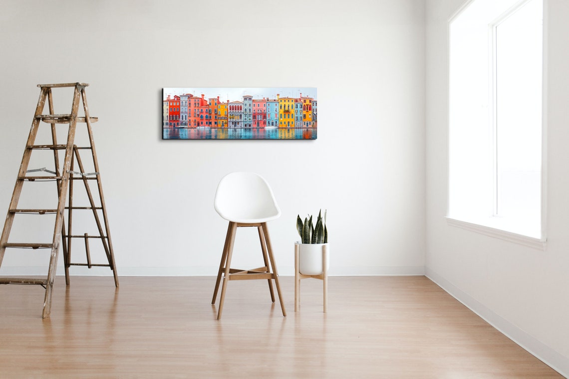Colorful Venice Italy Landmark Boat River Oil Painting Watercolor Wall Art Calming Poster Print Homeoffice Room Decor Gifts - Image 4