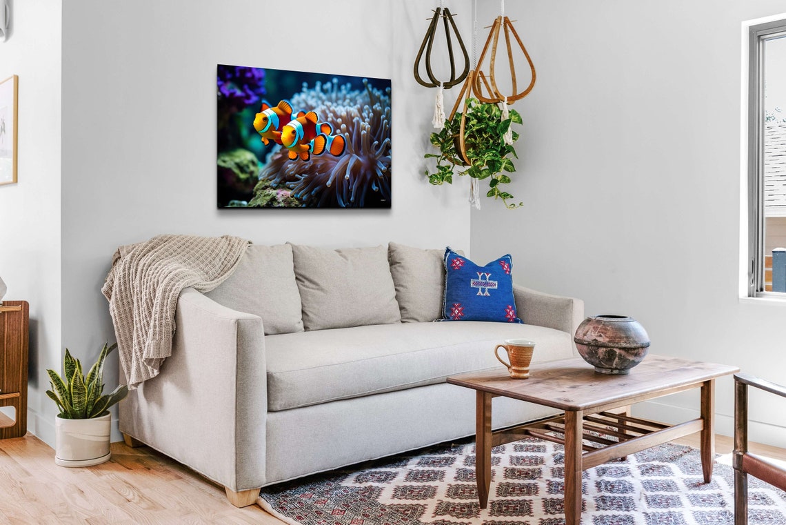 Tropical Clownfish Pair Sea Anemone Coral Reef Underwater Poster - Image 4