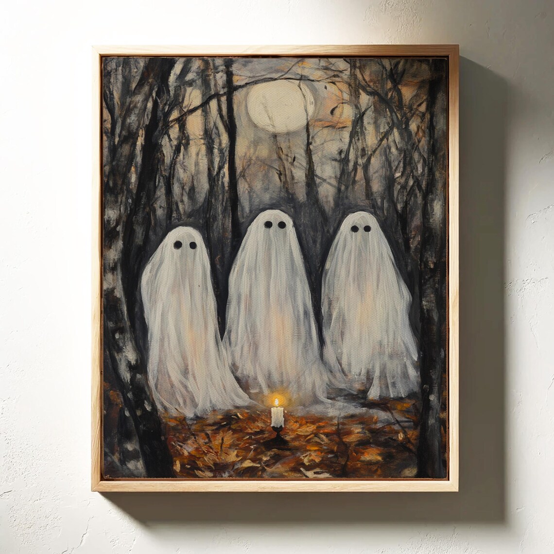 Haunted Forest Ghost Trio, Eerie Halloween Gothic Decor - Image 6