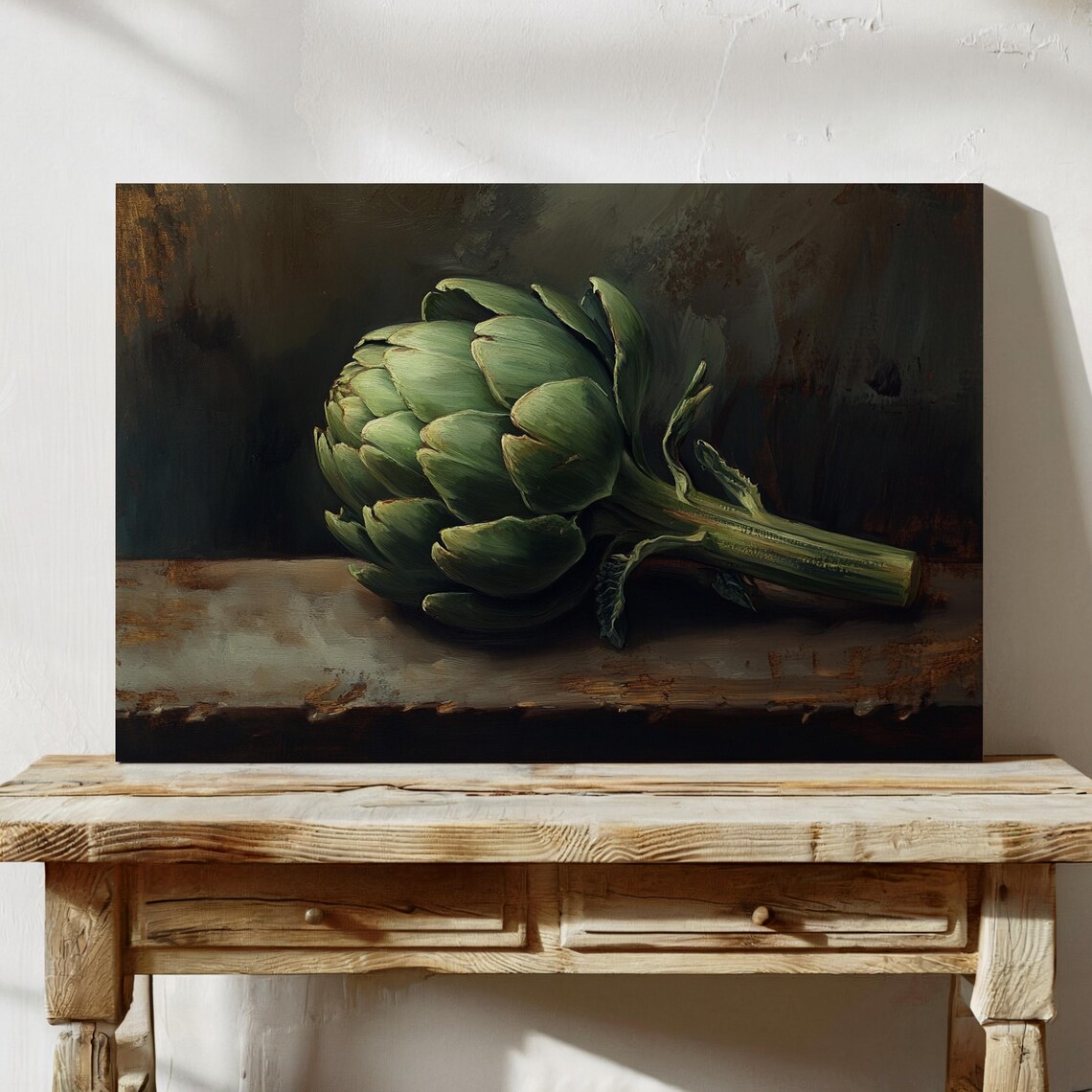 Vintage Artichoke Still Life, Rustic Kitchen Art Print - Image 5