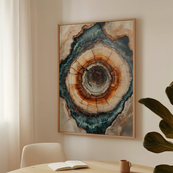 Petrified Wood Abstract Tree Ring Art Print