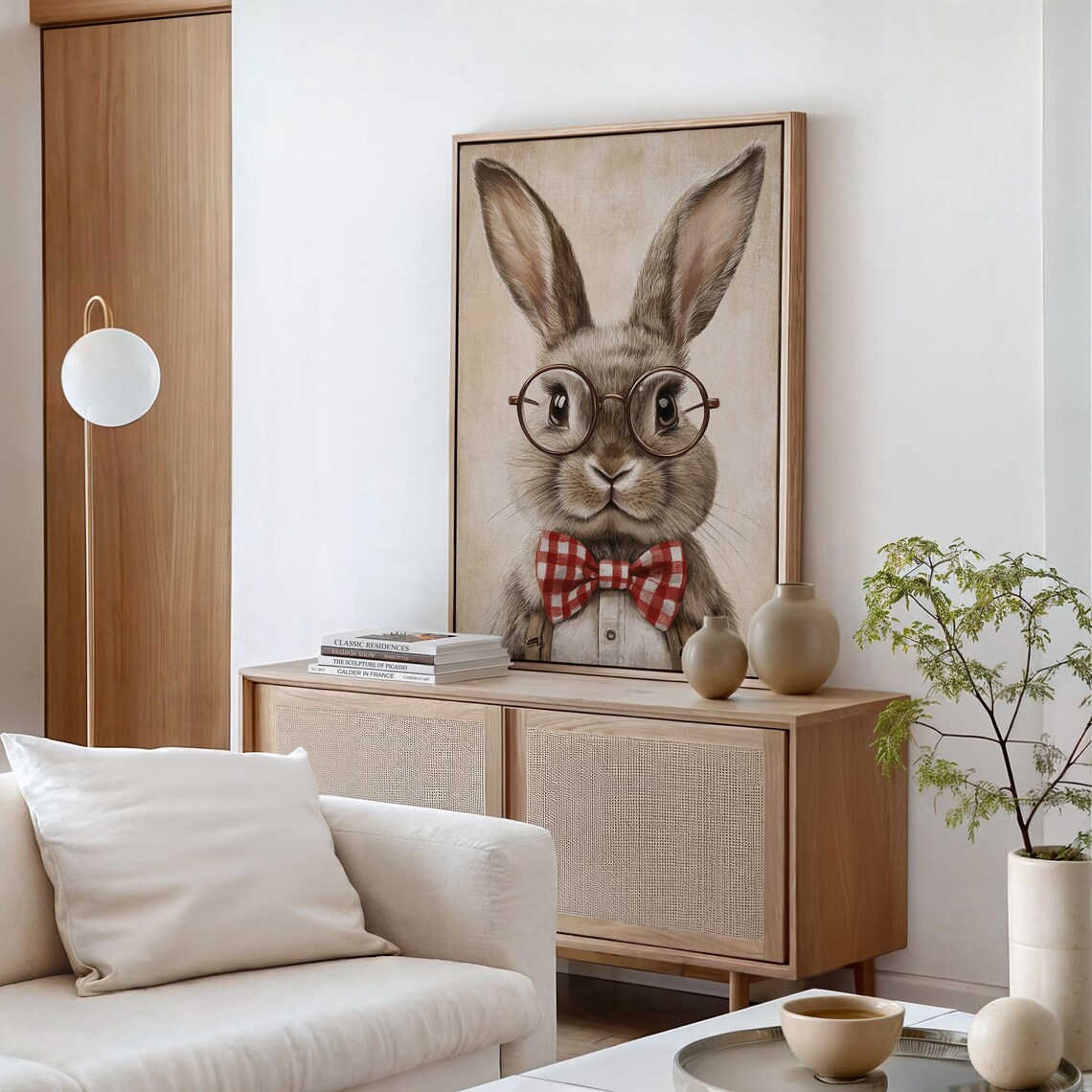 Adorable Rabbit Portrait, Vintage Style Art Print - Image 5
