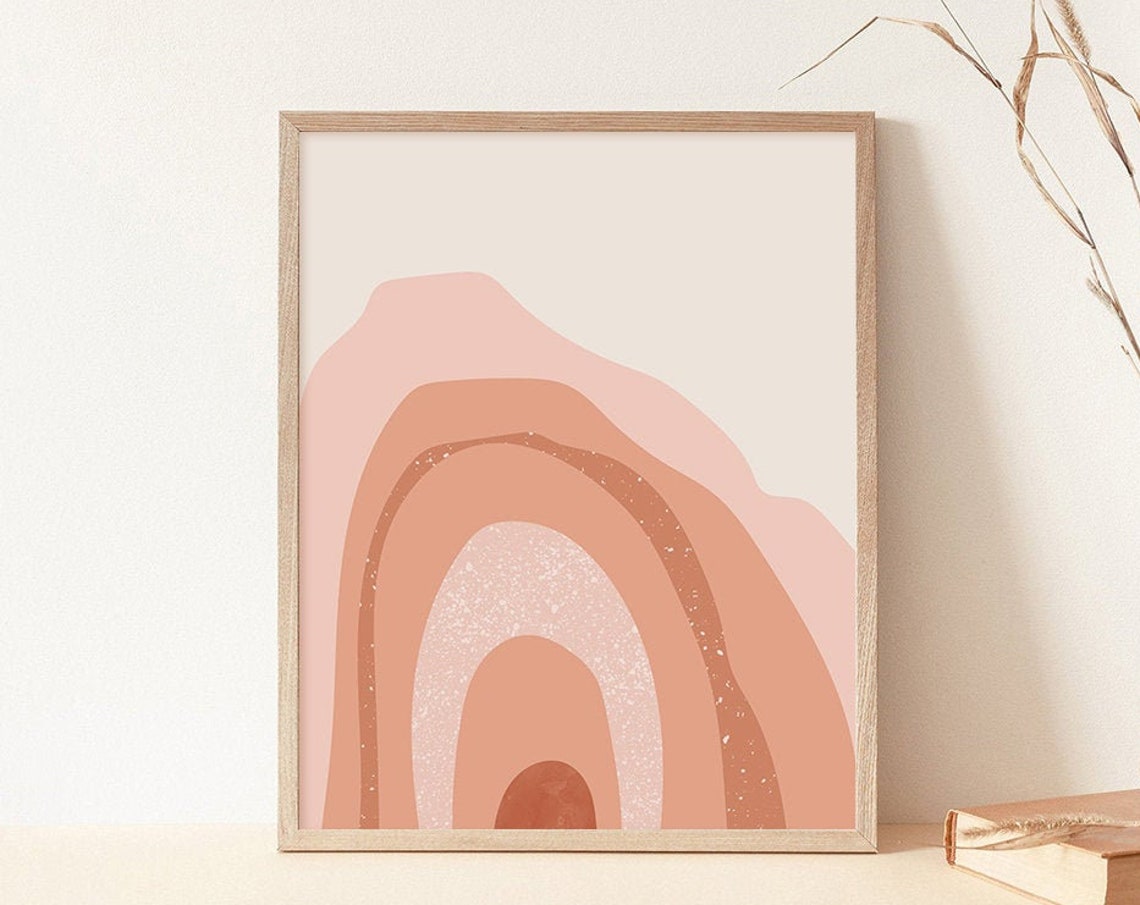 Blush Rainbow Arch Layered Pastel Modern Nursery Wall Poster - Image 3