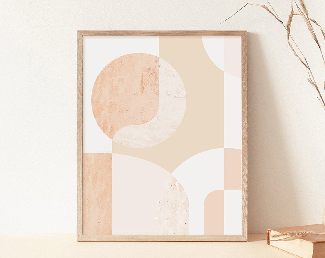 Beige Geometric Circle Arch Mid Century Modern Bauhaus Poster - Image 4