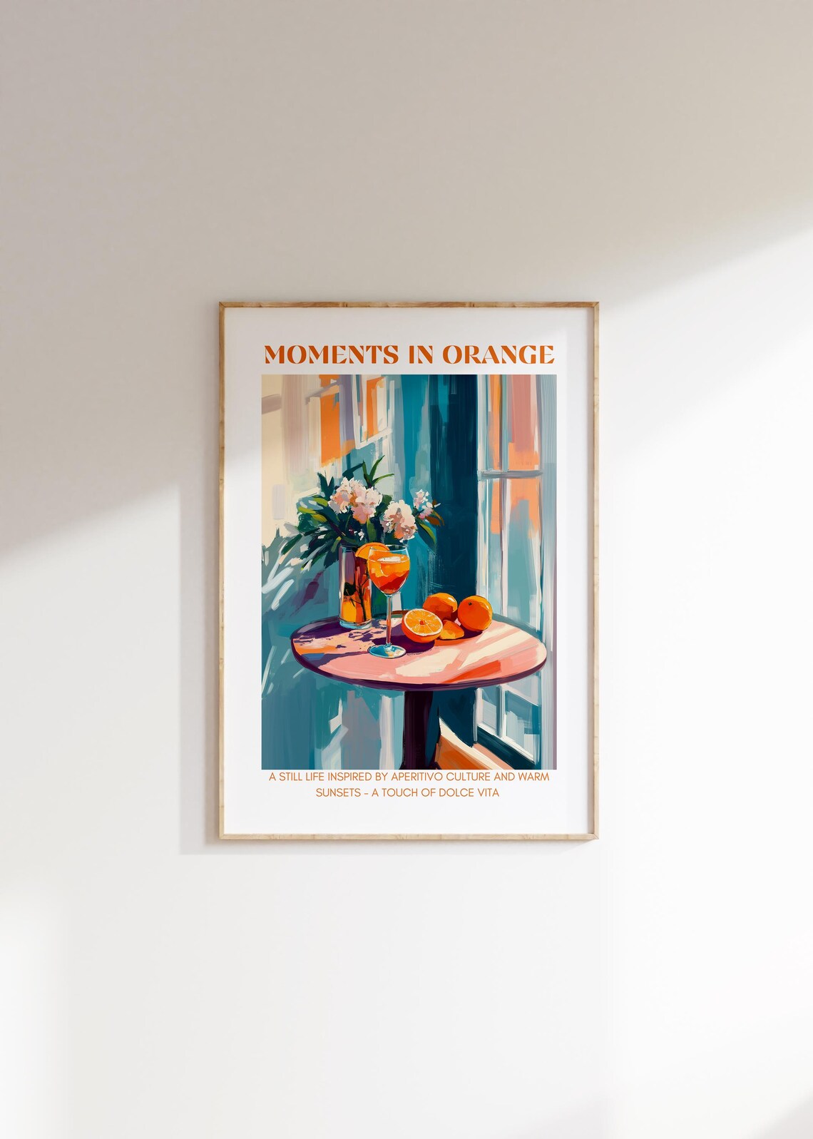 Moments In Orange Aperitivo Still Life Poster Warm Sunset Table Art - Image 4