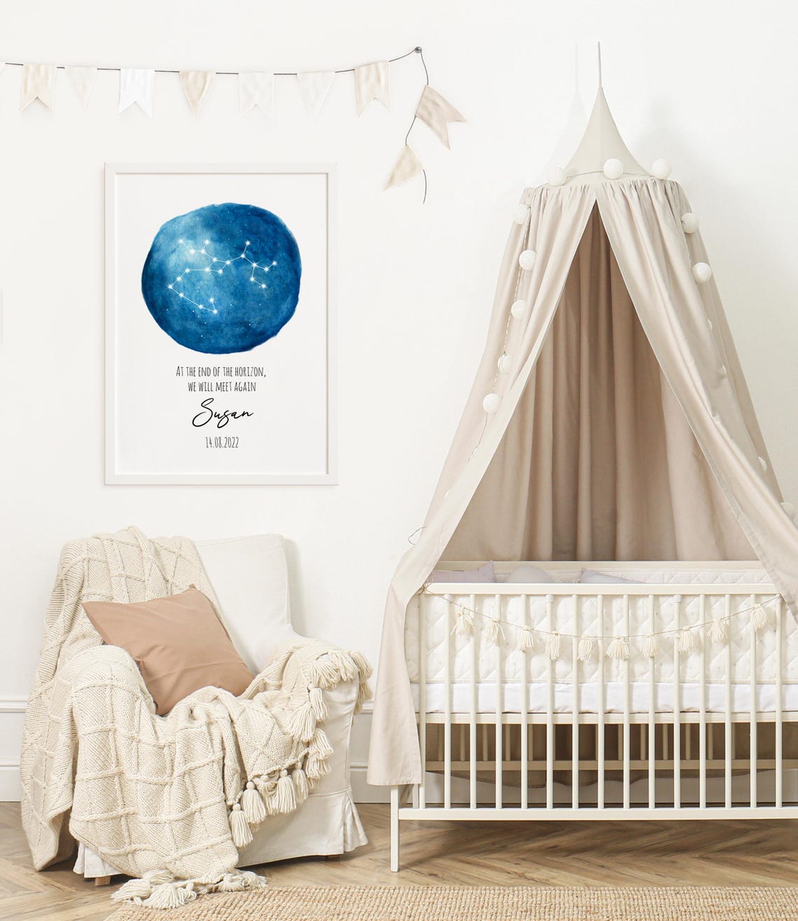 Personalized Sagittarius Star Map Baby Loss Memorial Gift Poster - Image 2