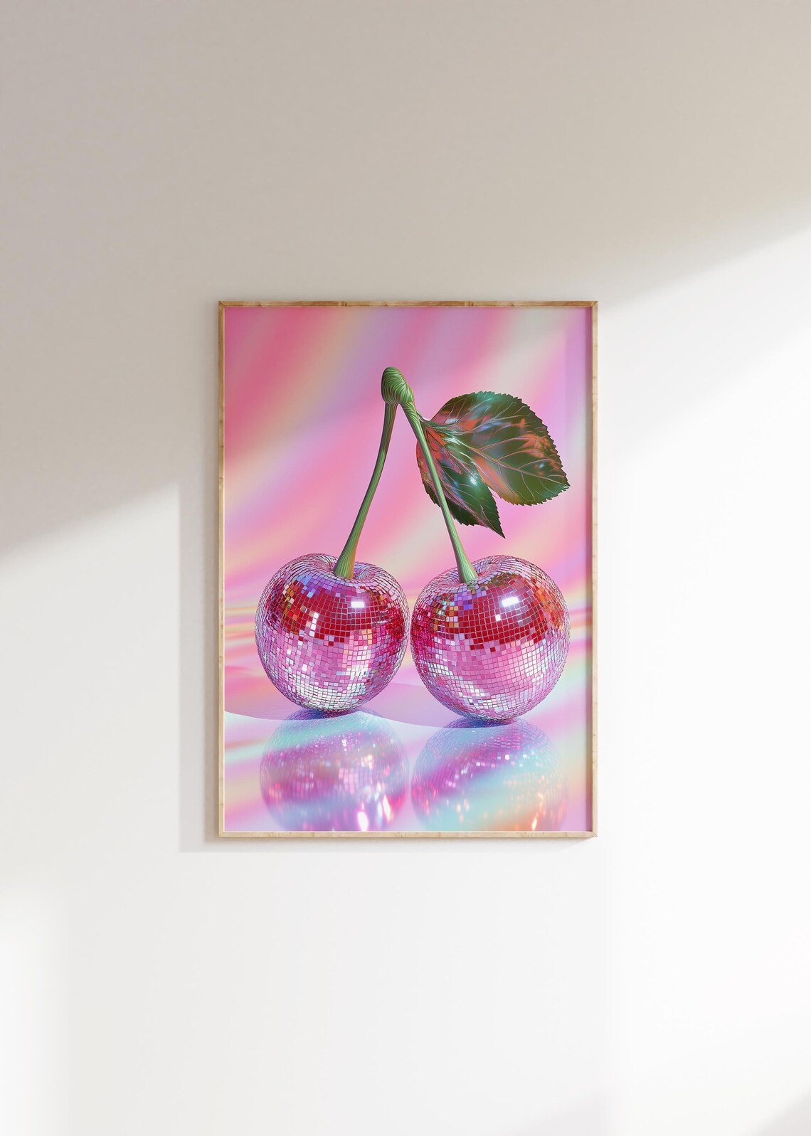 Disco Cherry Poster Funky Kitchen Print For Aesthetic Room Decor Dopamine Decor For Kitchen Disco Coquette Room Decor Pink Wall Art - Image 3