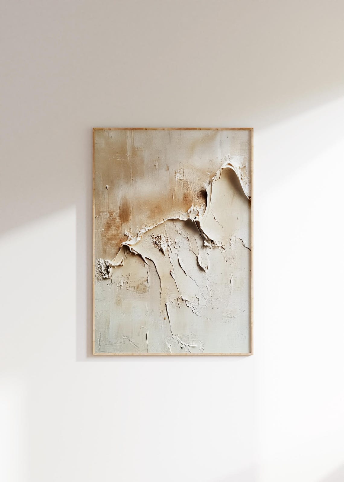Cream Japandi Abstract Torn Paper Texture Wabi Sabi Neutral Poster - Image 2