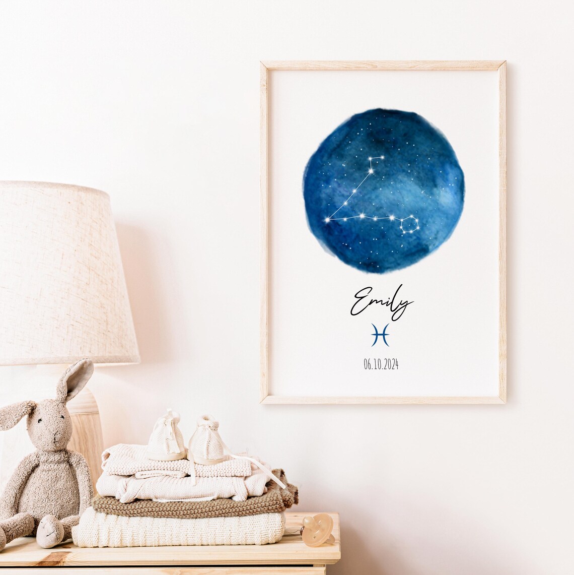 Personalized Pisces Zodiac Star Map Poster, Astrology Print - Image 5