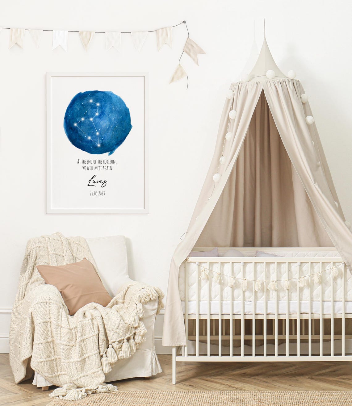 Personalized Leo Star Map Baby Loss Memorial Keepsake Poster - Image 2