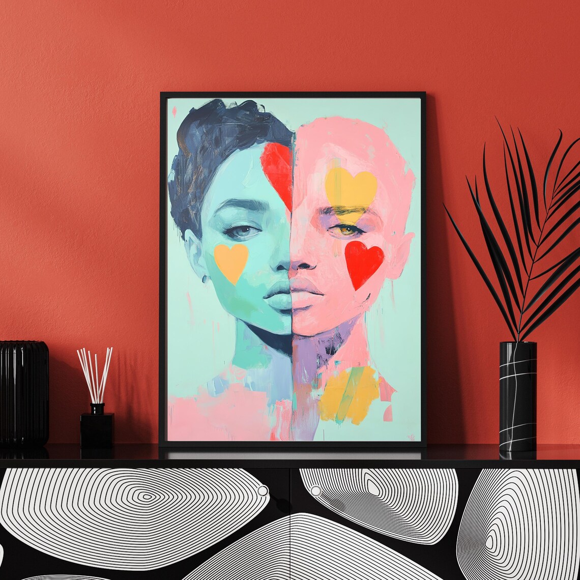 Abstract Portrait, Colorful Modern Face Art Print - Image 4