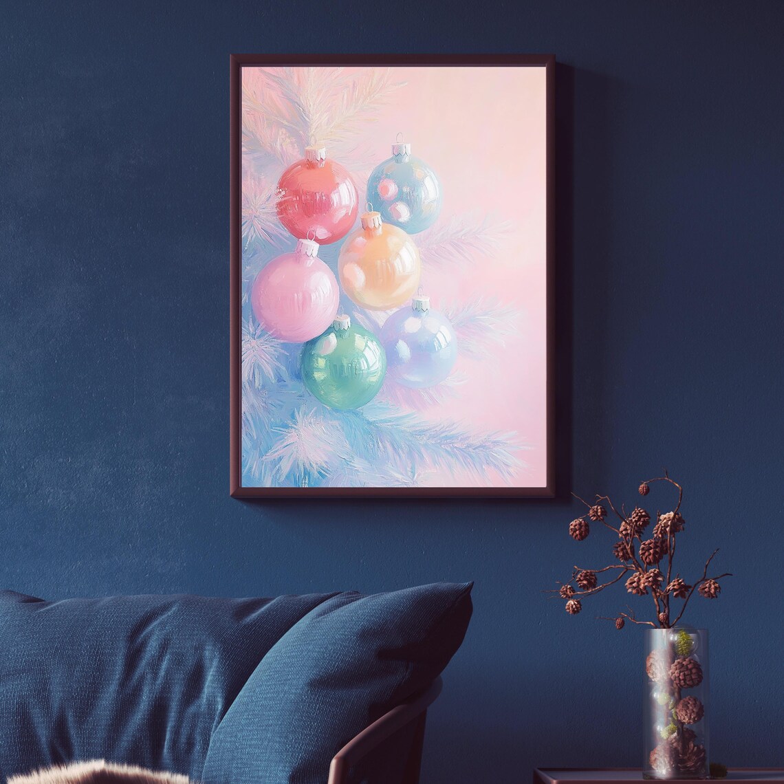 Pastel Christmas Ornament, Festive Holiday Baubles - Image 3
