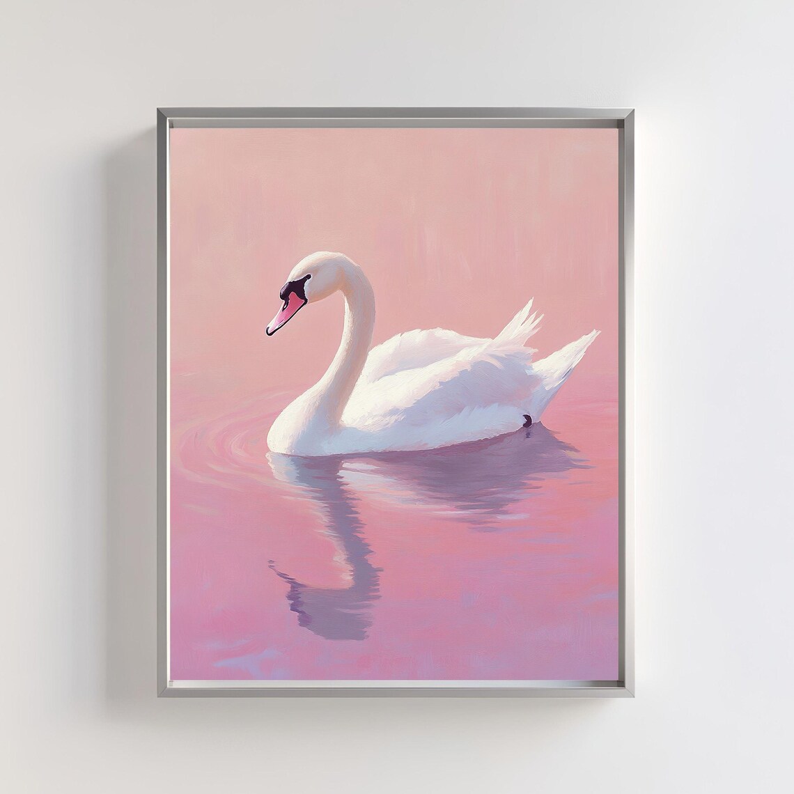 Blush Pink Swan Nursery Art Print, Balletcore Poster
