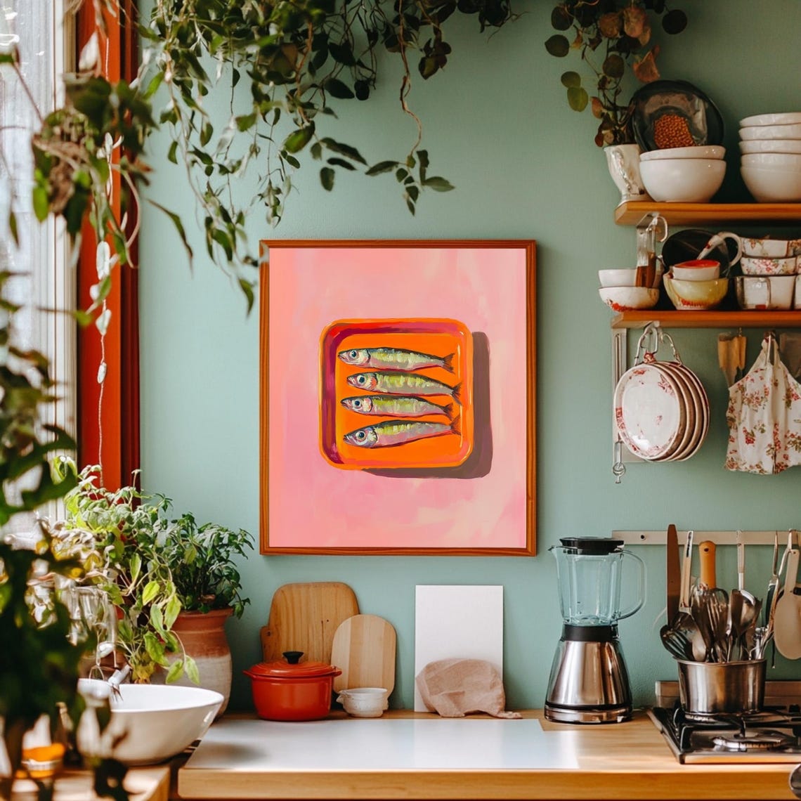 Sardine Poster Print, Retro Portuguese Kitchen Decor - Image 3