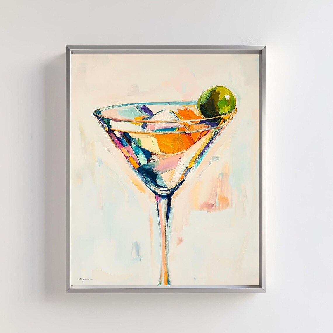 Abstract Glass, Colorful Cocktail Art Print