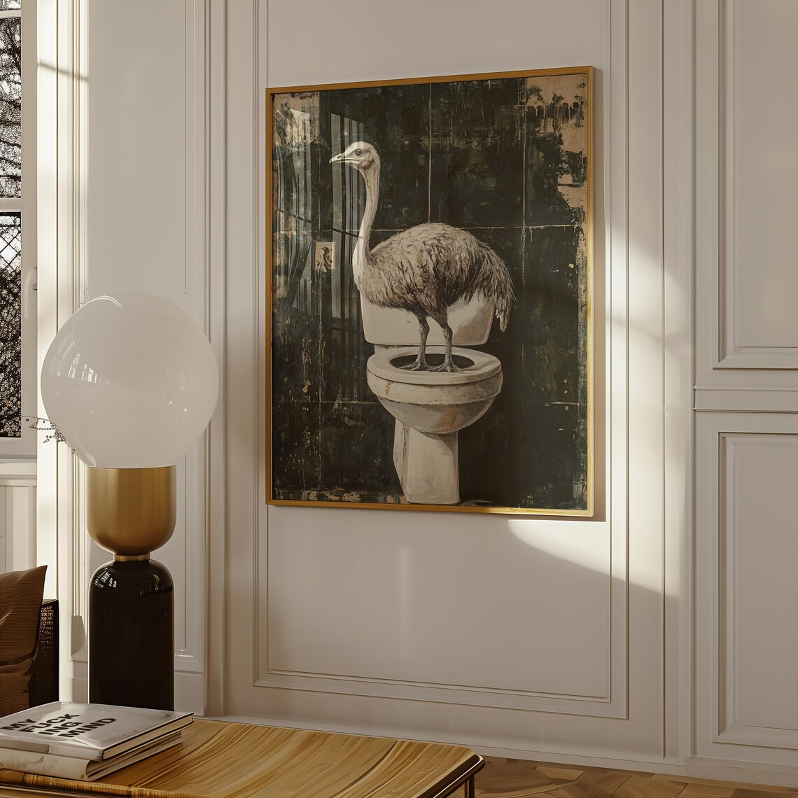 Ostrich Sitting On Toilet, Cute Animal Poster - Image 2