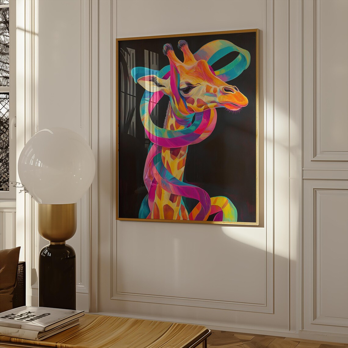 Rainbow African Giraffe Pop Art Print - Image 2