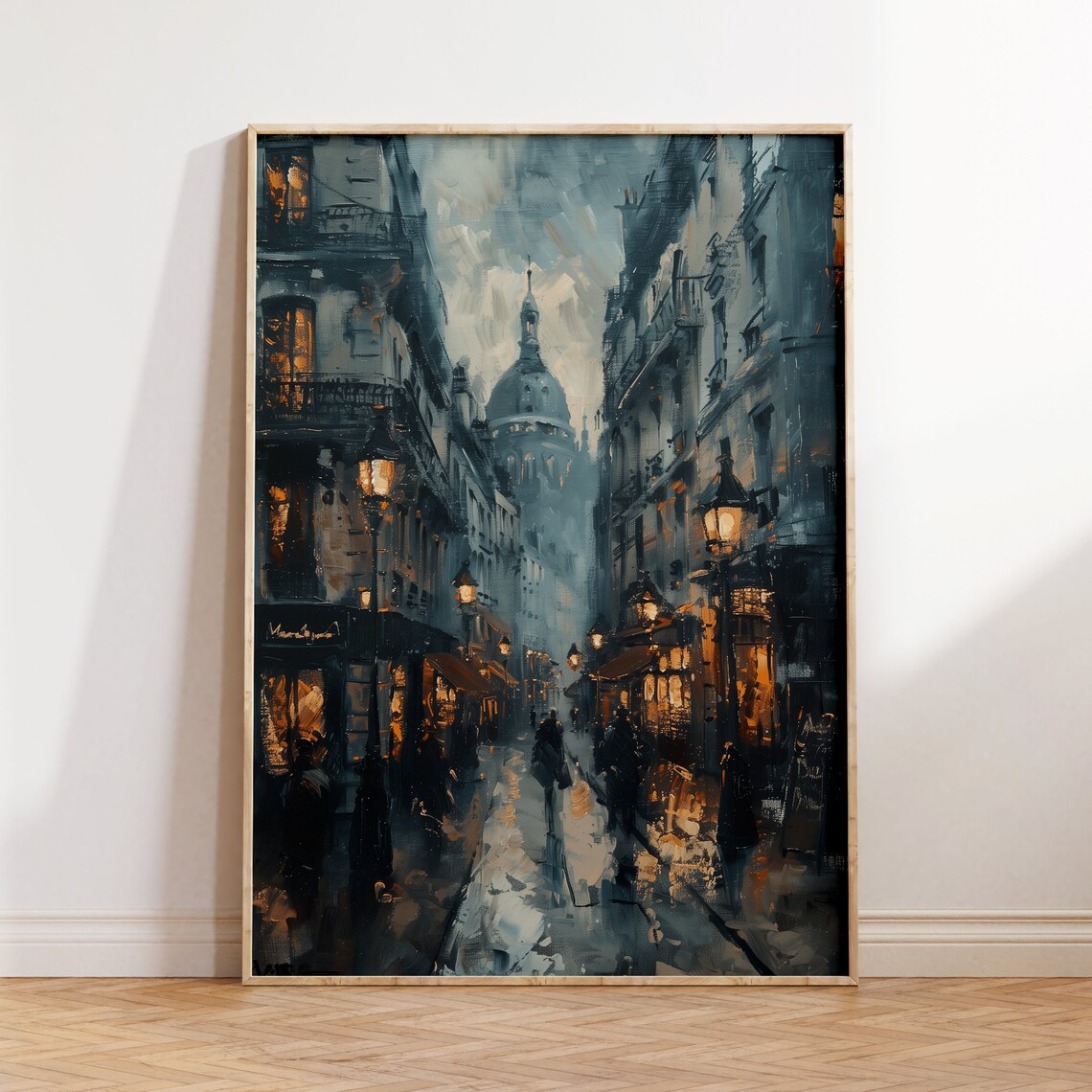 Urban Scenery Oil Painting Vintage Landscape Art Print Vintage City Wall Art Landscape Painting