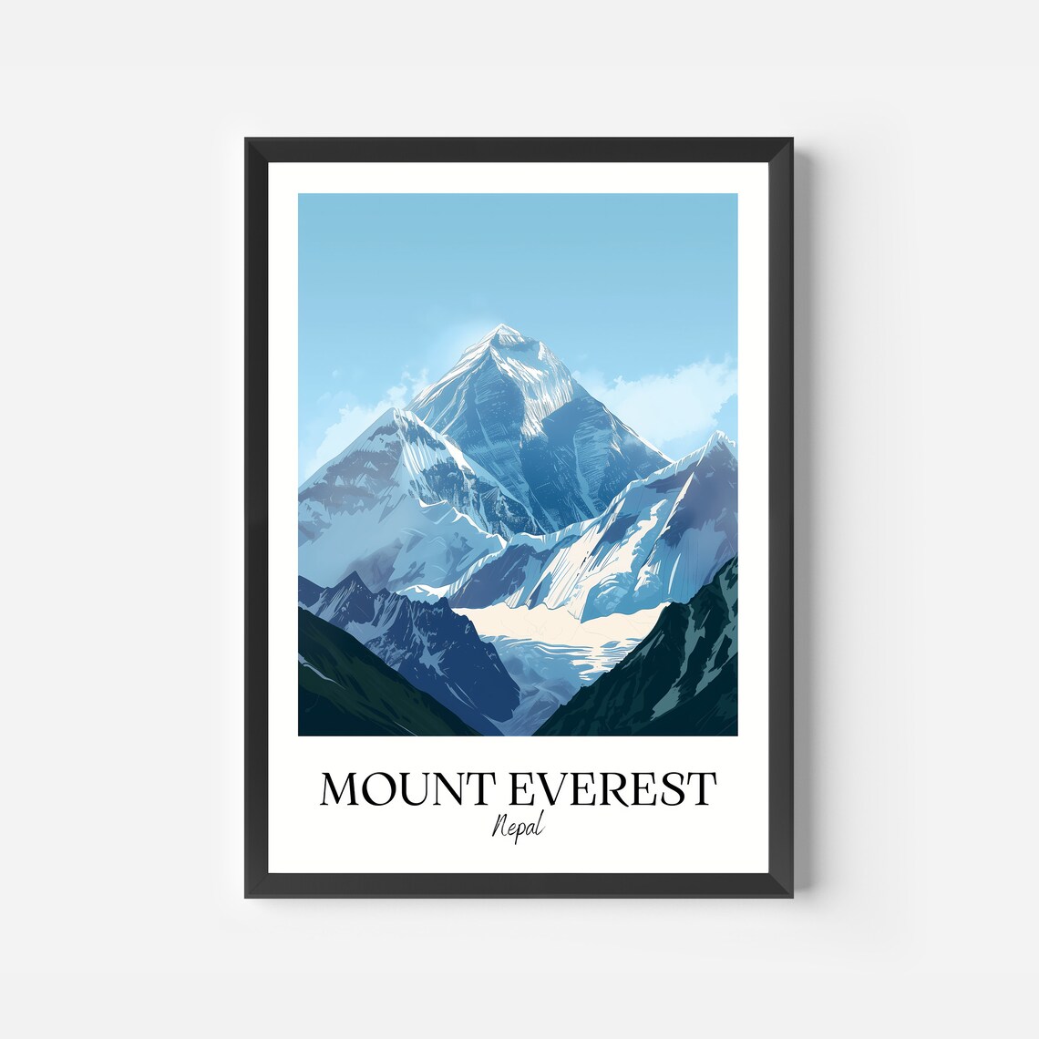 Mount Everest Nepal Himalaya Snow Peaks Vintage Style Travel Poster - Image 2