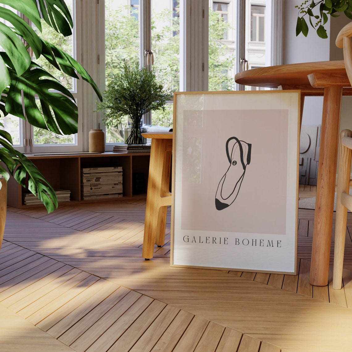 Ballet Slipper Line Art Galerie Boheme Exhibition Style Poster - Image 3