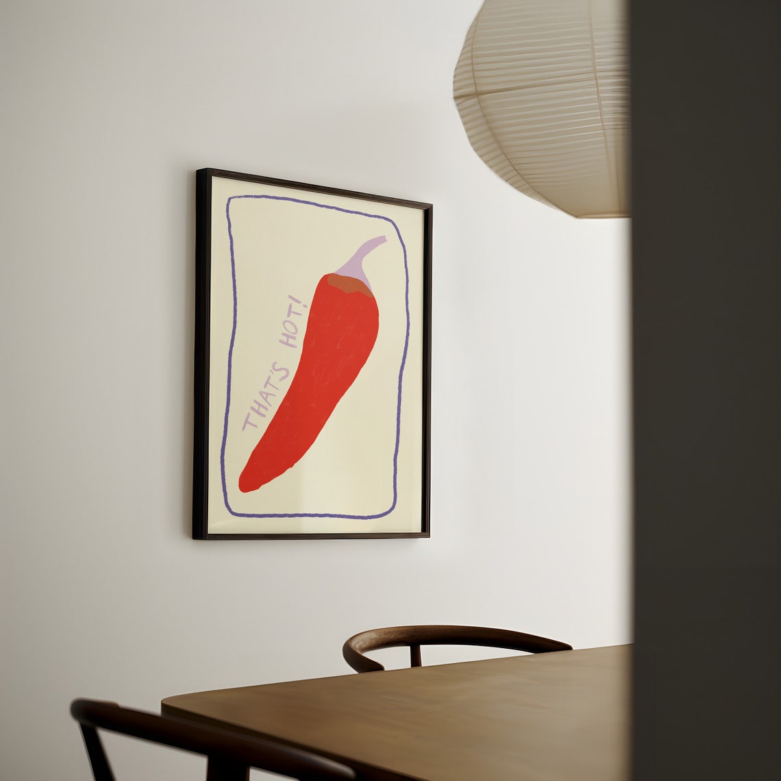 Thats Hot Red Chili Pepper Fun Retro Kitchen Statement Poster - Image 3
