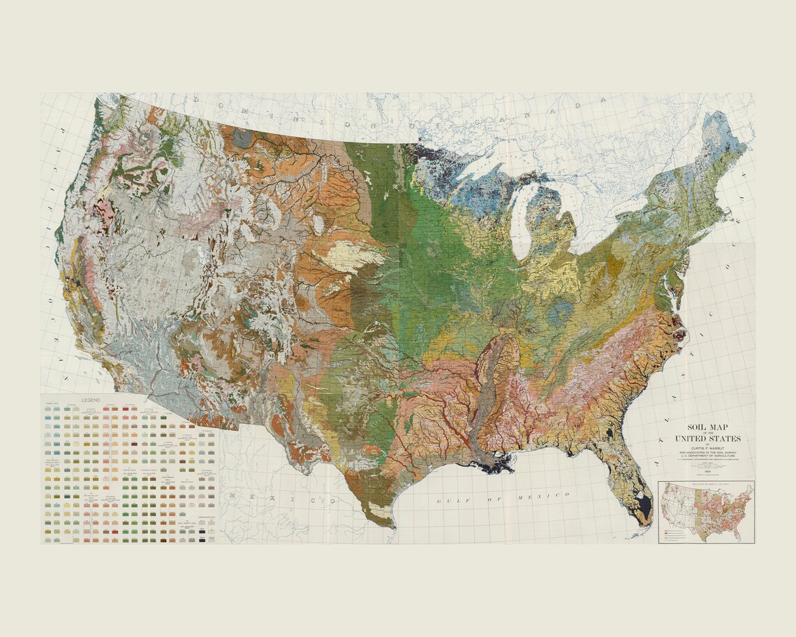 United States Soil Survey Map, Vintage Science Art Print - Image 2