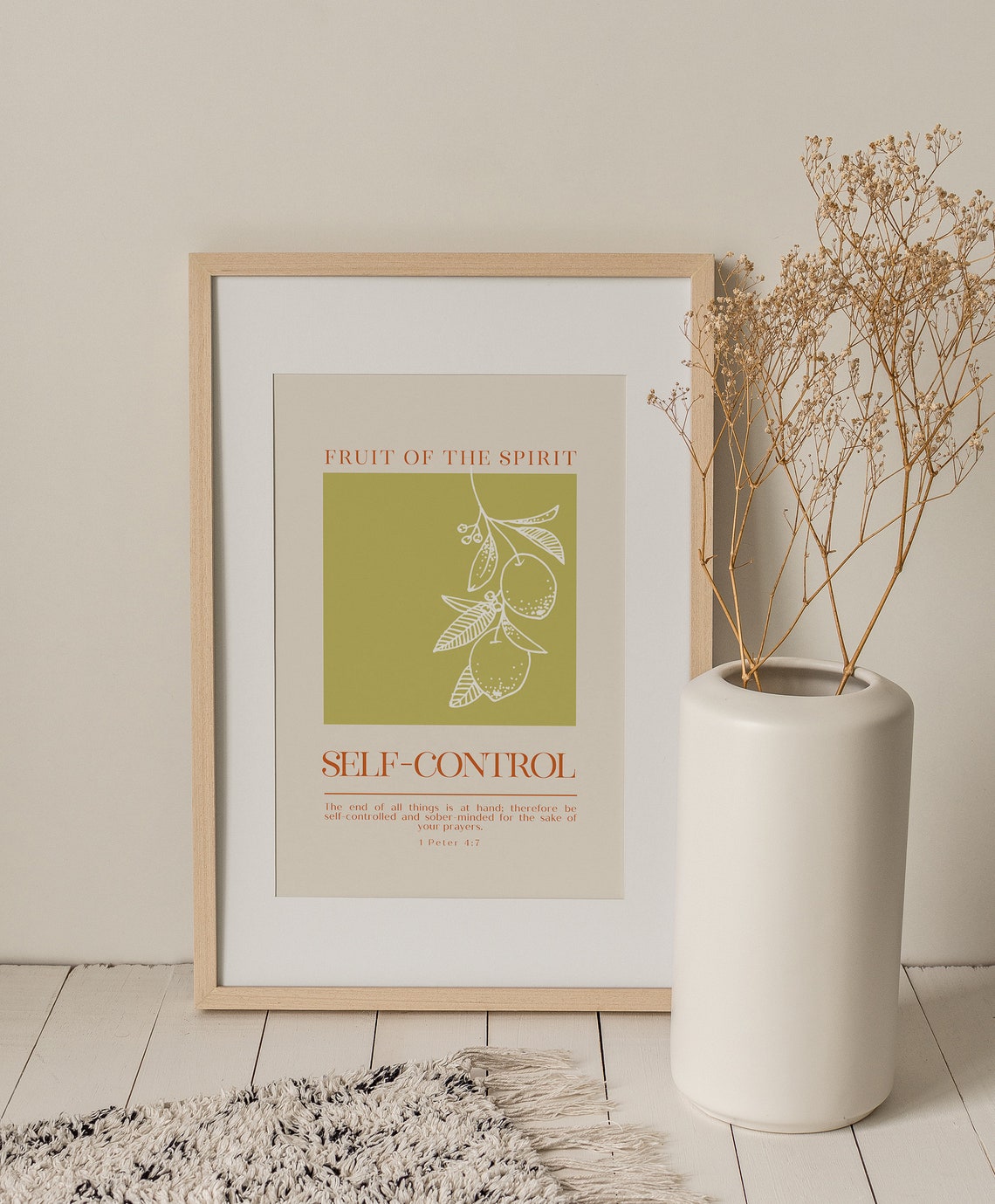 Fruit Of The Spirit Wall Art Print Galatians 522 Christian Wall Art Scripture Wall Art Self Control Bible Verse Print - Image 2