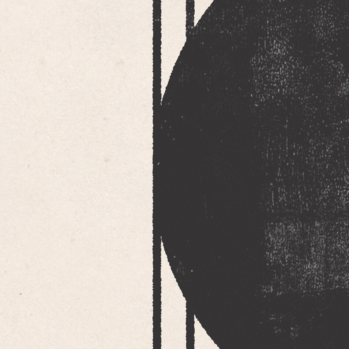 Minimal Circle And Stripes Woodblock Design - Image 2