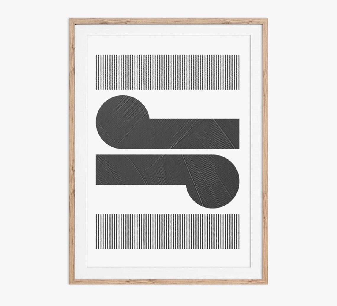 Minimal Abstract Geometric Koru Art Print
