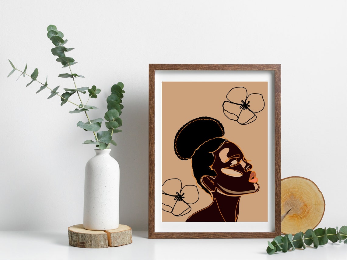 Thoughts Wall Art Art Home Decor Women Illustration Black Illustration Black Wall Art Wall Art - Image 4