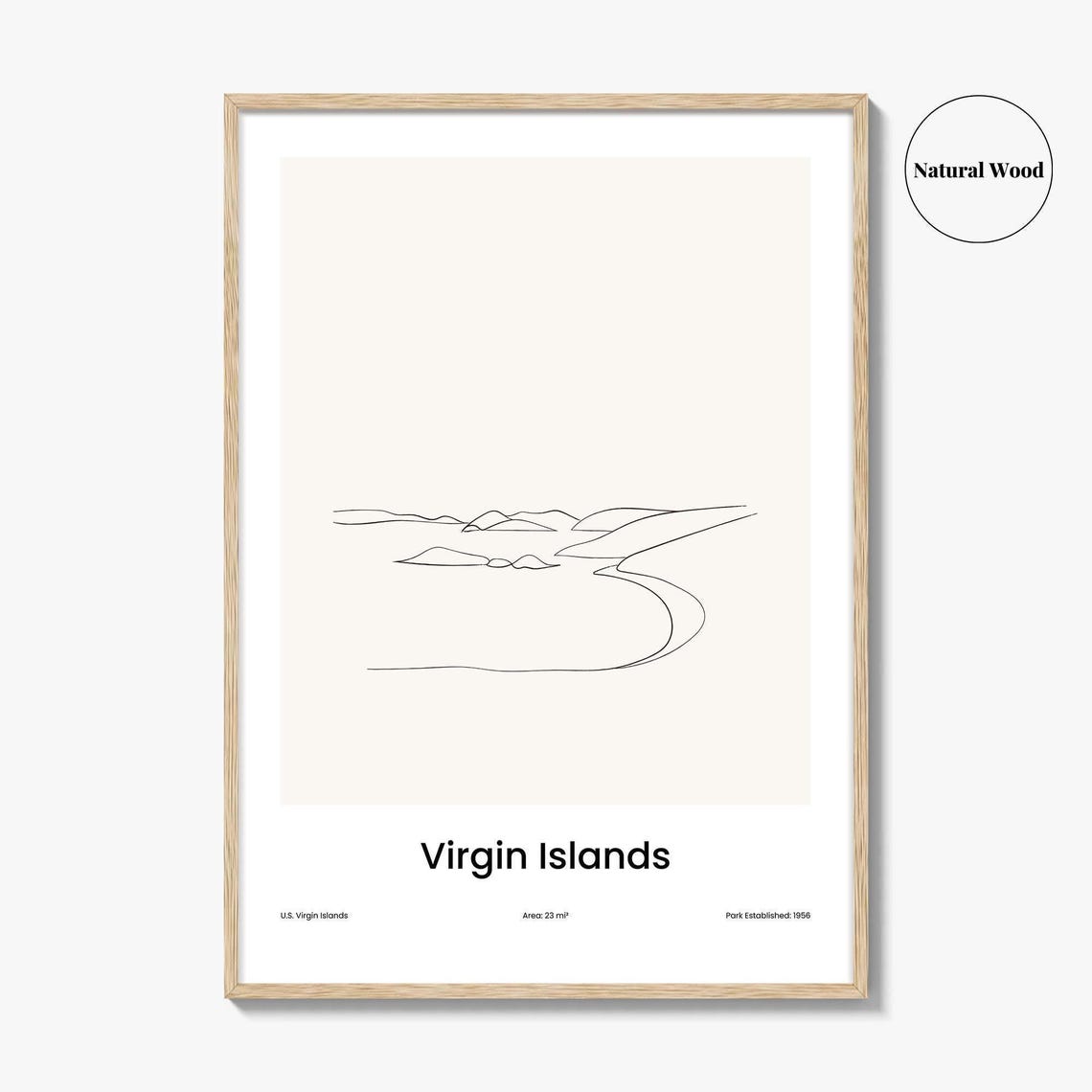 Virgin Islands National Park Coastline Minimalist Line Art Poster - Image 2