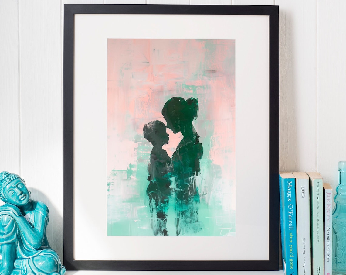 Mother and Son Art Print, Mother's Day Gift